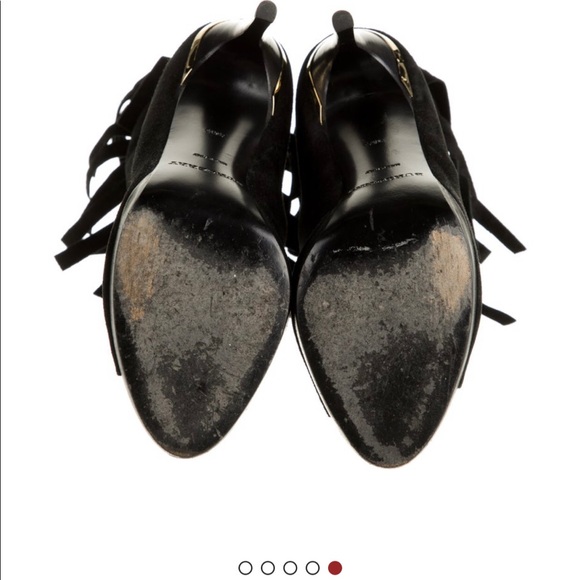 Burberry Suede Fringe Open Toe Hells - Picture 5 of 7